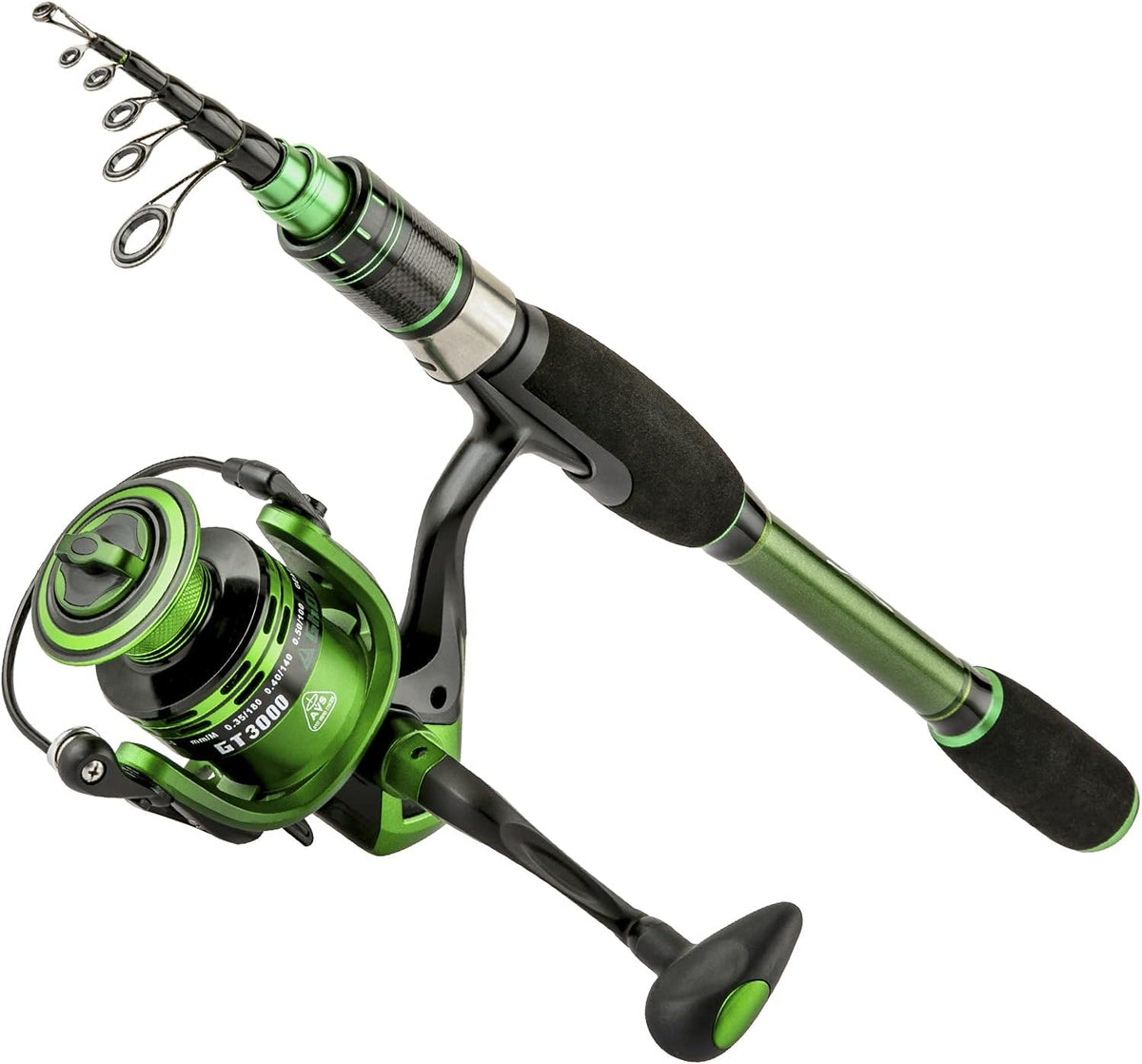 Collapsible Fishing Rod and Reel Combo with Carrier Bag K933536