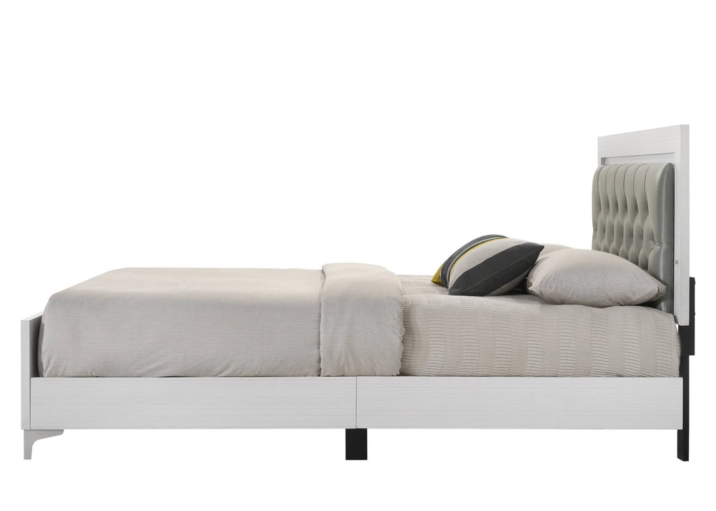 Queen Size Bed with LED Gray A51532