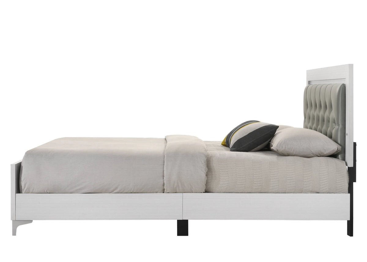 Queen Size Bed with LED Gray A51532