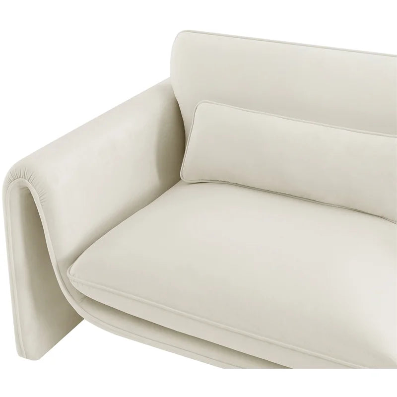 Cream Velvet Loveseat G17559