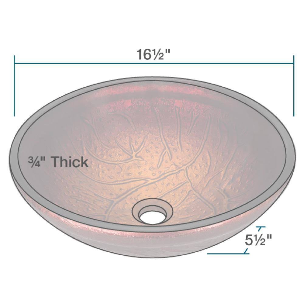 Red Lava Glass Vessel Bathroom Sink with Vessel Faucet T56242