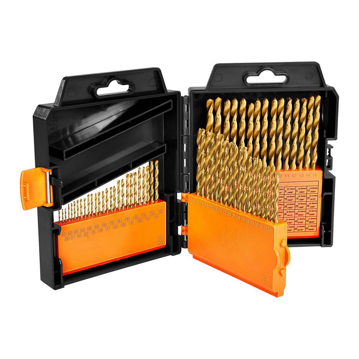 Titanium High-Speed Steel Numbered Drill Bit Set, 60-Piece N959