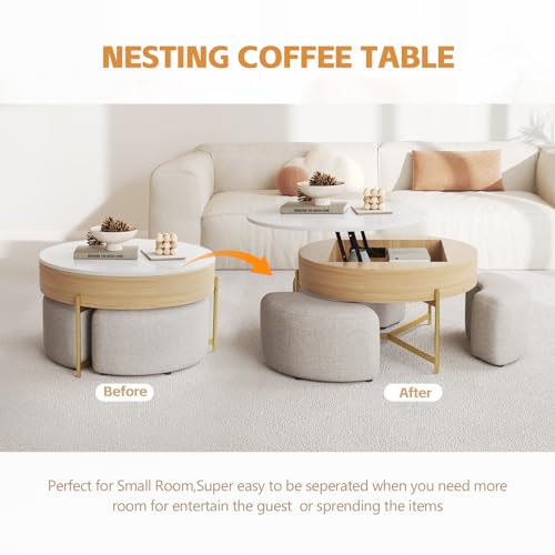 3 in 1 Lift Top Nesting Coffee Table with Storage H76563
