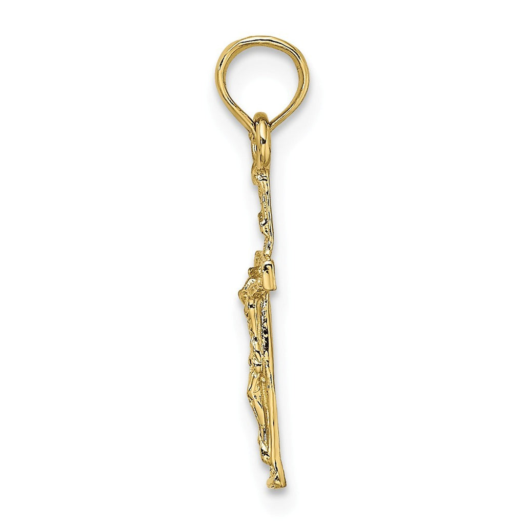 10k Gold Mini Crucifix Pendant Necklace O363