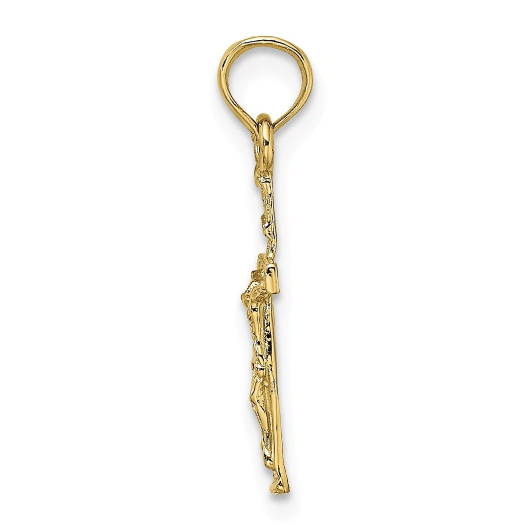 10k Gold Mini Crucifix Pendant Necklace O363