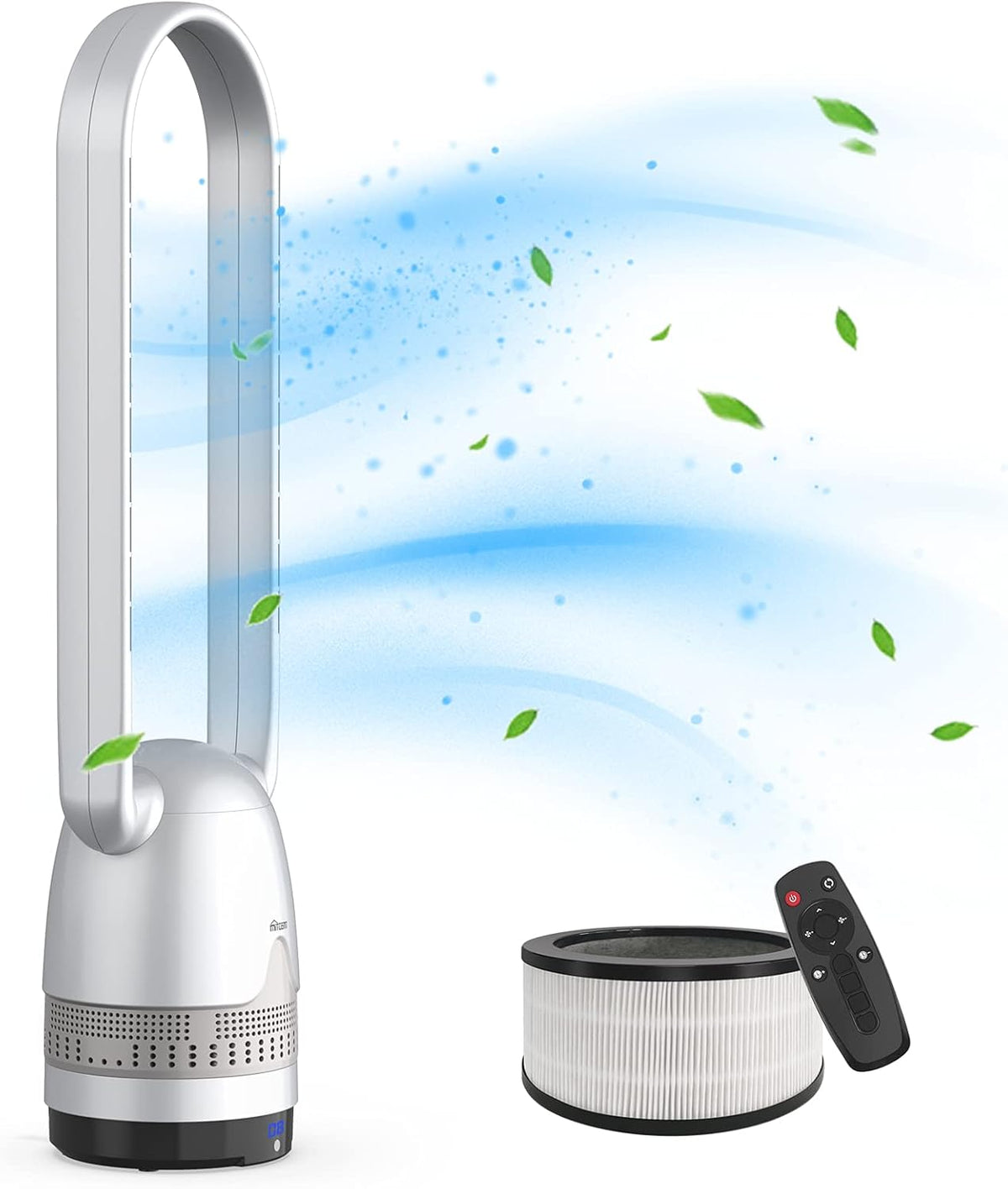 Black Bladeless Air Purifier Fan with HEPA Filter B338