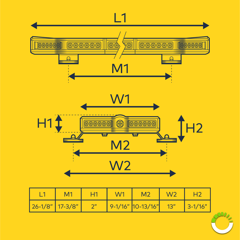 Green 80W LED Emergency Strobe Light Bar S911