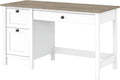 Computer Desk with Drawers and Storage, 54W, Gray/White N797