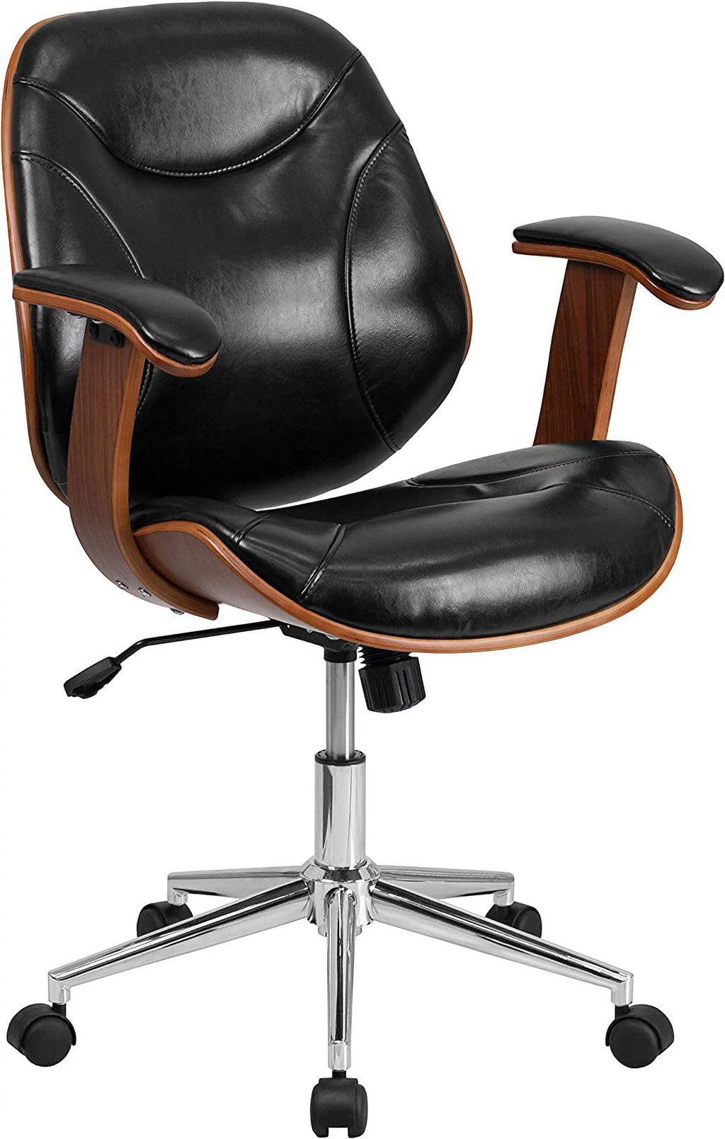 Black Faux Leather Ergonomic Office Chair H4275