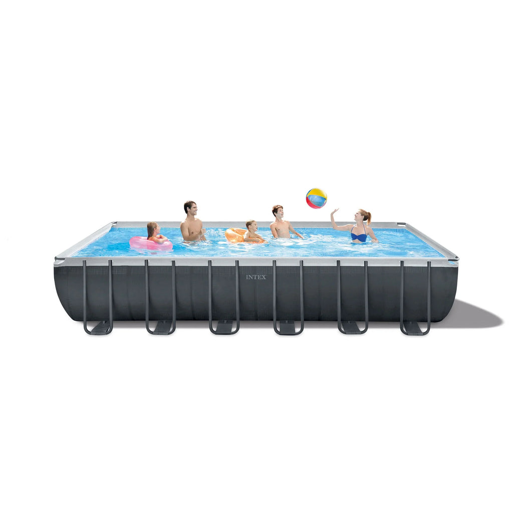 24' x 12' x 52 Rectangular Frame Swimming Pool with Pump H4423