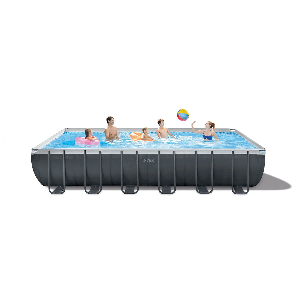 24' x 12' x 52 Rectangular Frame Swimming Pool with Pump H4423
