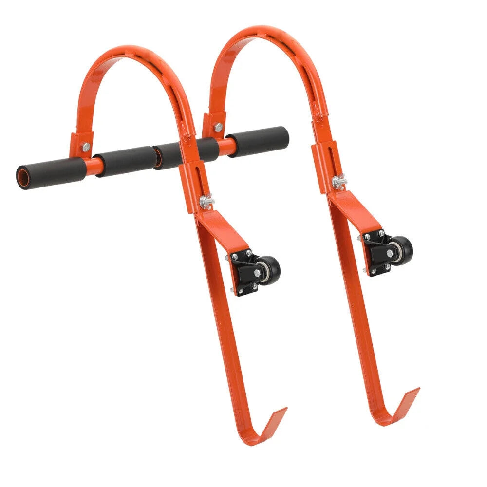 2 Pack Heavy Duty Steel Ladder Roof Hook with Wheel I3714