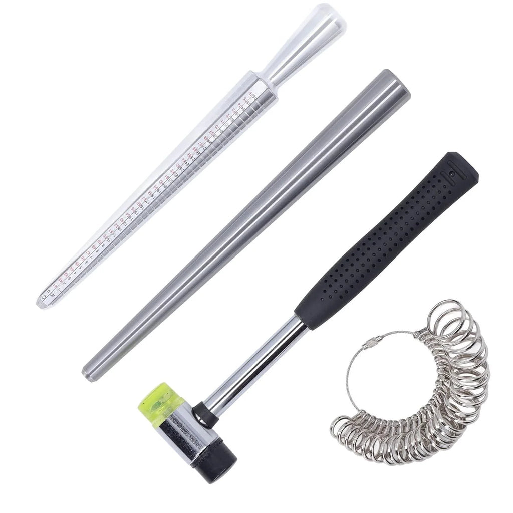 Ring Mandrel Sizer Aluminum Measuring Gauge Jewelry Making Tools K401