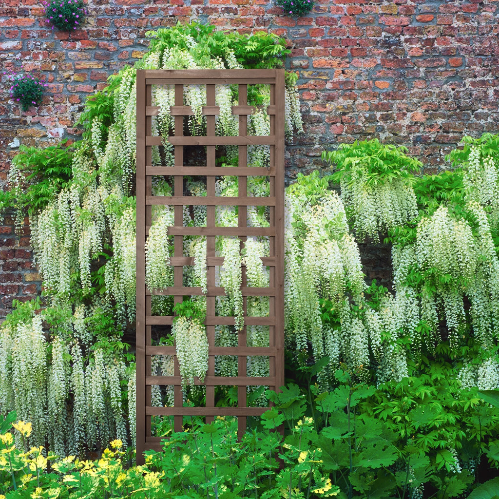 Walnut-Tone Square Lattice Trellis F1132