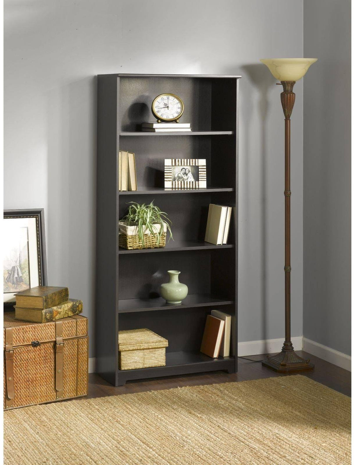 5 Shelf Bookcase Espresso Oak Y6633
