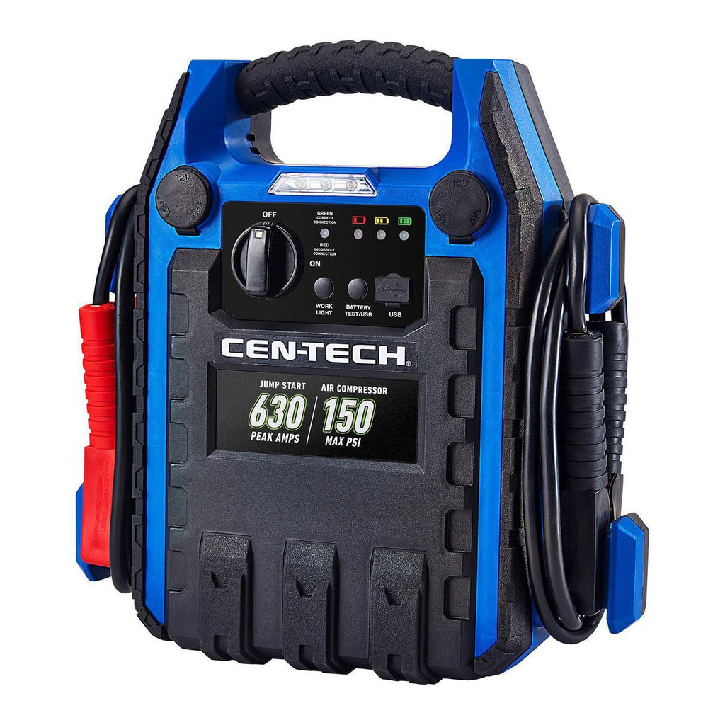 Portable Car Battery Jump Starter and Power Pack with 150 PSI Air Compressor O694