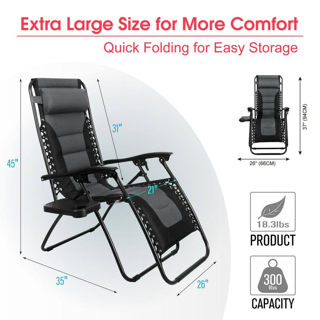 Padded Zero Gravity Chair, Grey F901688
