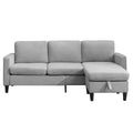 Modern Dark Grey Sectional Sofa with Storage Ottoman Y697
