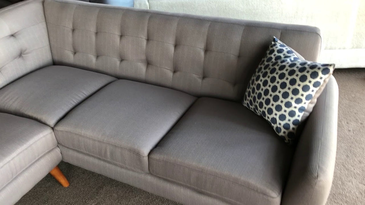 Grey Sectional Sofa Couch with Cushion Pillows P279