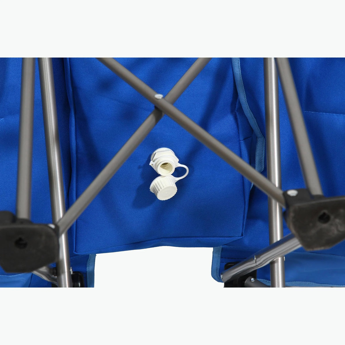 Blue Double Folding Lawn Chair with Cooler P7922