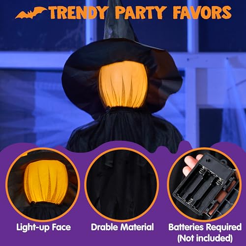 Set of 3 Light Up Witch Decorations with Cauldron W5285