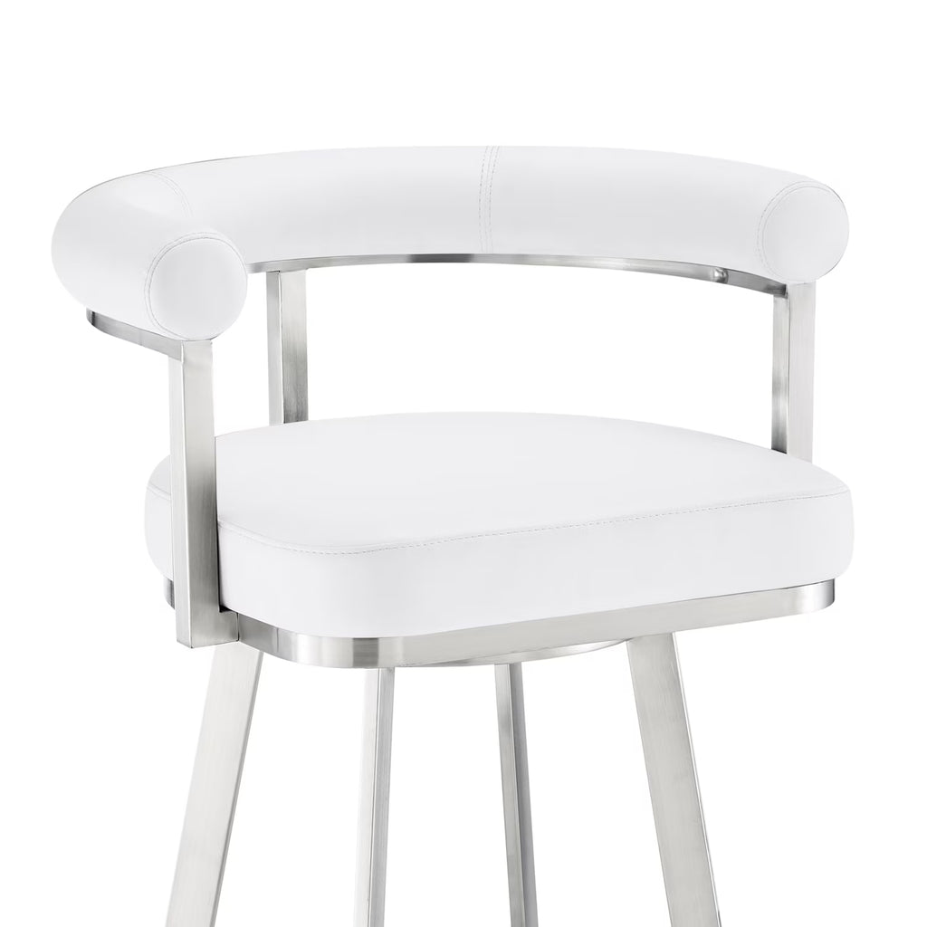 White/Chrome Swivel Bar Stool G51328