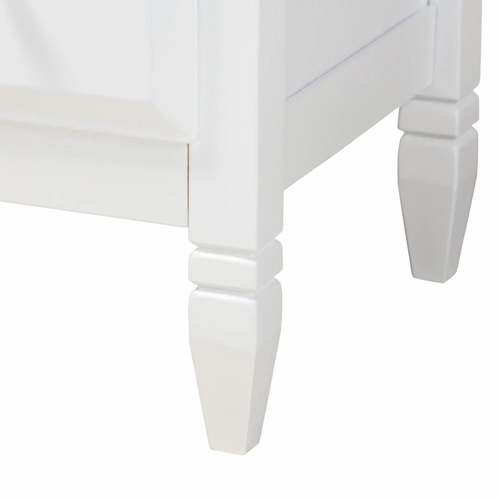 White Wood Twin Size 3-Piece Bedroom Set S224