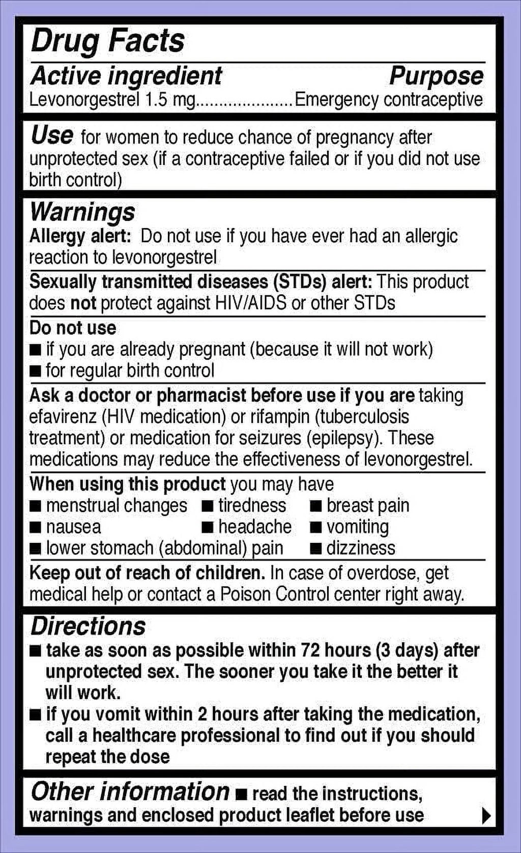 Emergency Contraceptive O682101
