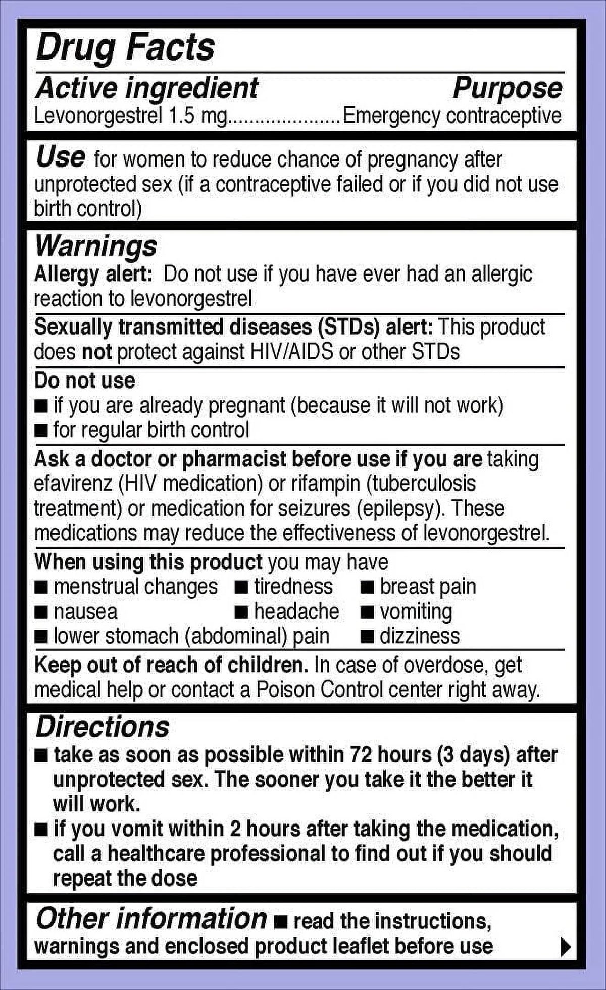 Emergency Contraceptive O682101
