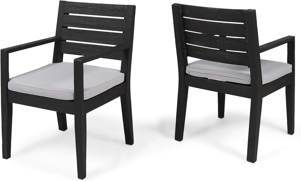 Acacia Wood Outdoor Dining Chairs Set Of 2 Z2601