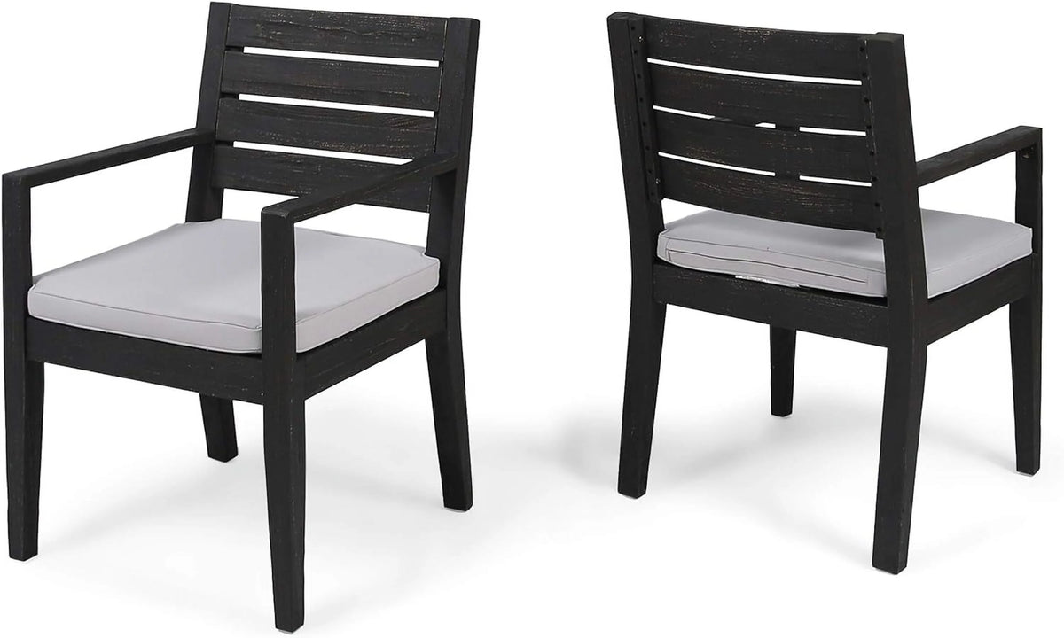 Acacia Wood Outdoor Dining Chairs Set Of 2 Z2601