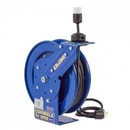 Spring Rewind Power Cord Reel with 50 ft Cord, 16 AWG J80564