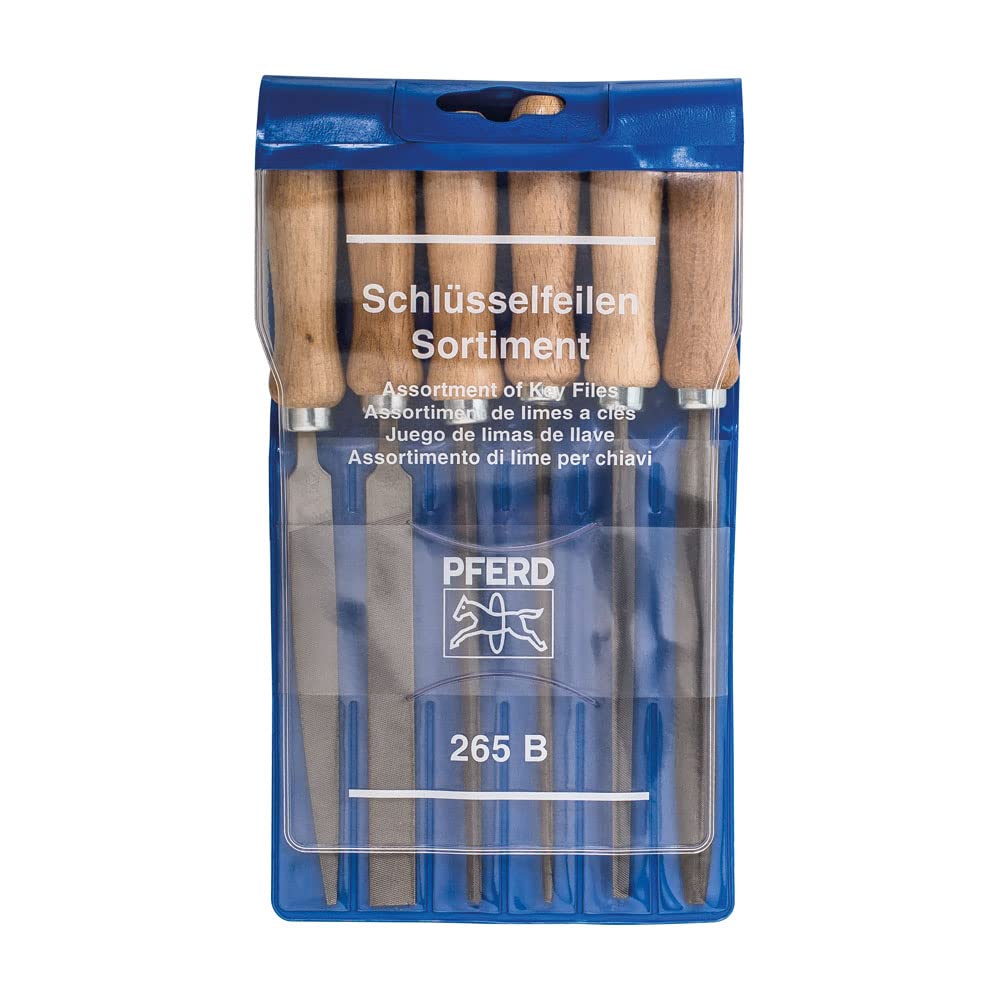 Key File Set 6 Files 4 inch with Wooden Handles D263