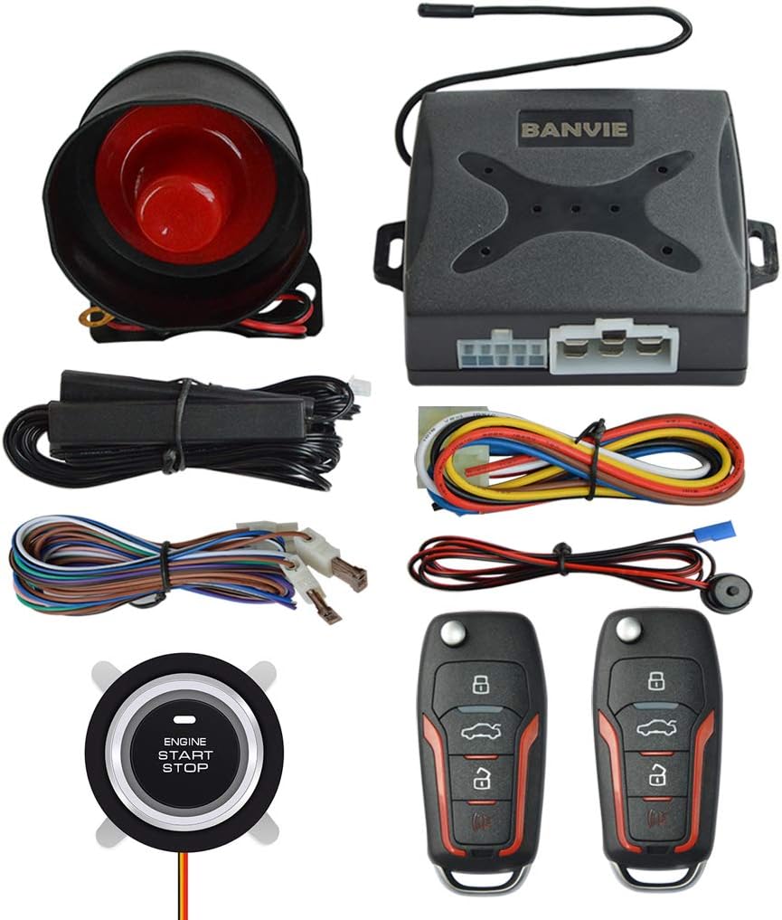 Push to Start Ignition Kit with Remote Start Car Alarm System F585