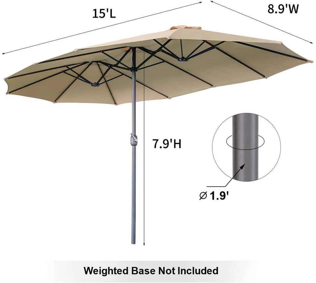 15 Ft Double Sided Patio Umbrella Z69707