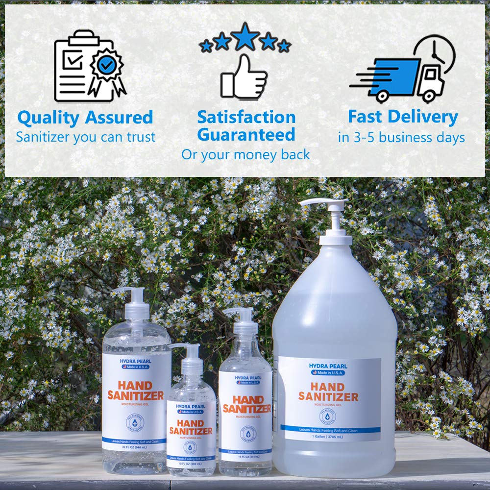 Hydra Pearl Hand Sanitizer Gel - 70% Alcohol - Unscented - 1 Gallon (128 oz) - 1-Pack Without Pump - Pack of 2 N7560
