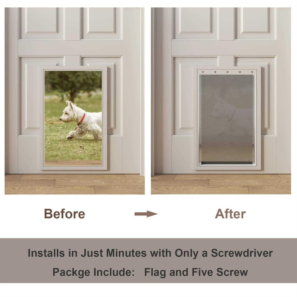 Large Dog Door Replacement Flaps with Screws E9656