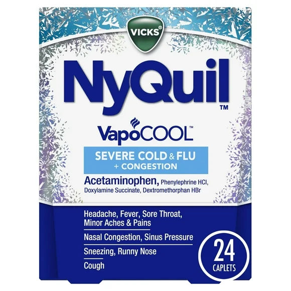 Nighttime Cold and Flu Caplets, 24 Count F69729