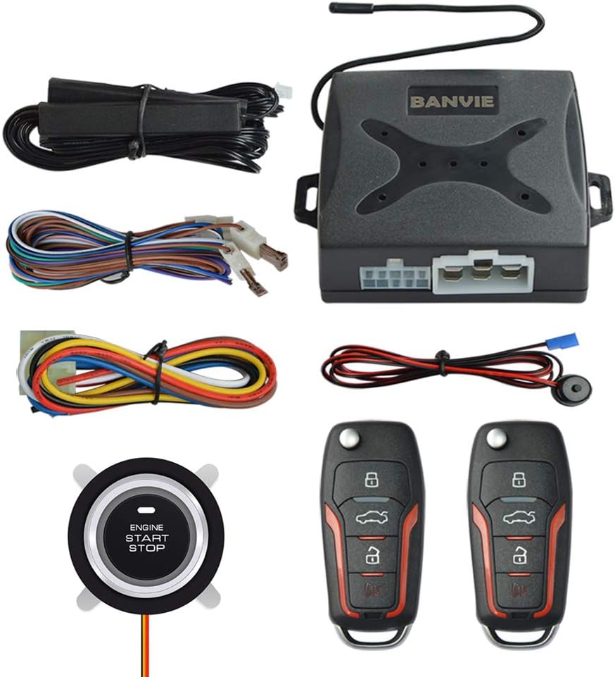 Push to Start Ignition Kit with Remote Start Car Alarm System F585