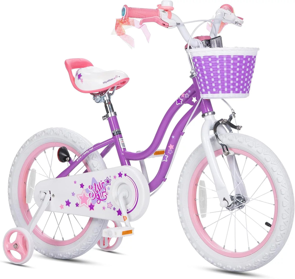 Purple 16 In. Bike with Basket, Training Wheels and Kickstand K985922