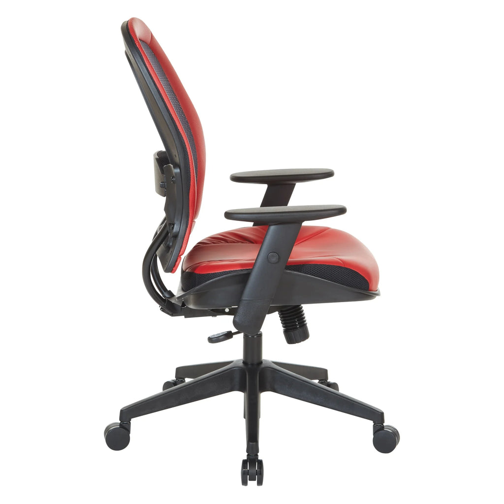 Dark Air Grid Back Managers Office Chair with Red Fabric Seat S85053