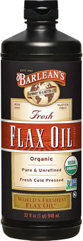 Organic Flaxseed Oil Liquid, 7,640mg ALA Omega 3, 32 oz F506248