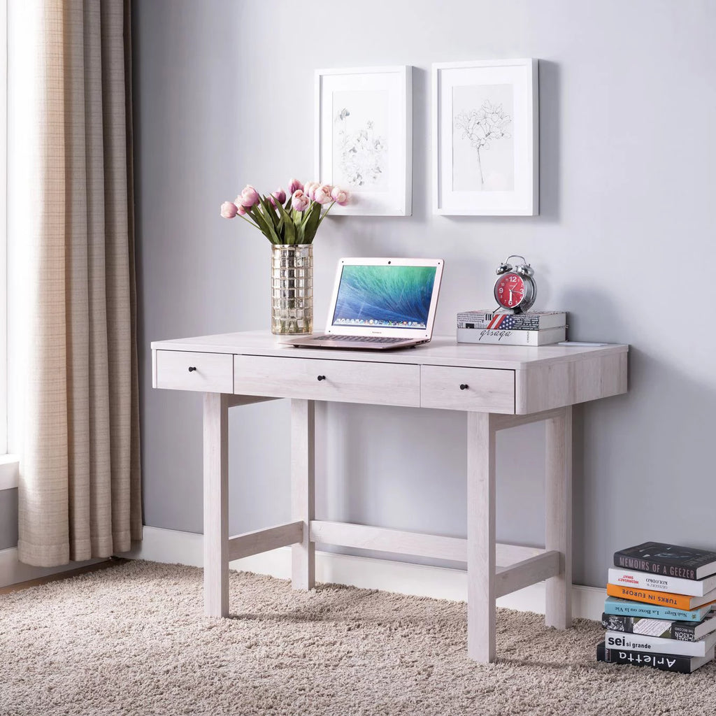 White Oak Computer Desk with 3 Drawers H3890