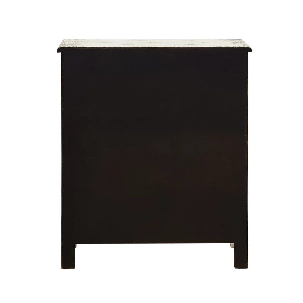 Distressed White 2-Door 2-Drawer Wood and Iron Console Table N56947