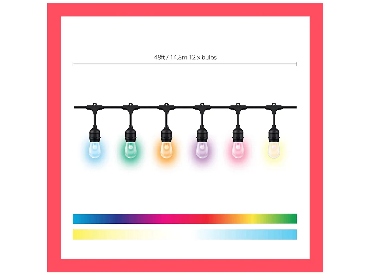 48ft Outdoor WiFi Color String Lights C86316