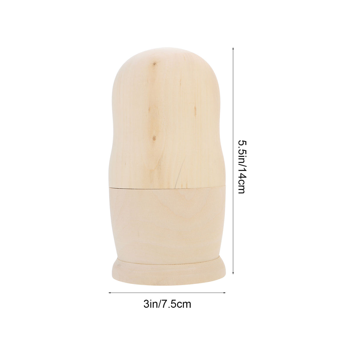 Unpainted Wooden Nesting Dolls Set U740634