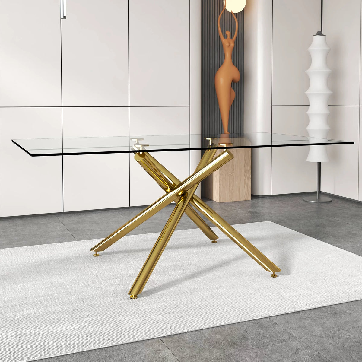 Glass Dining Table for 6-8 Person V18705