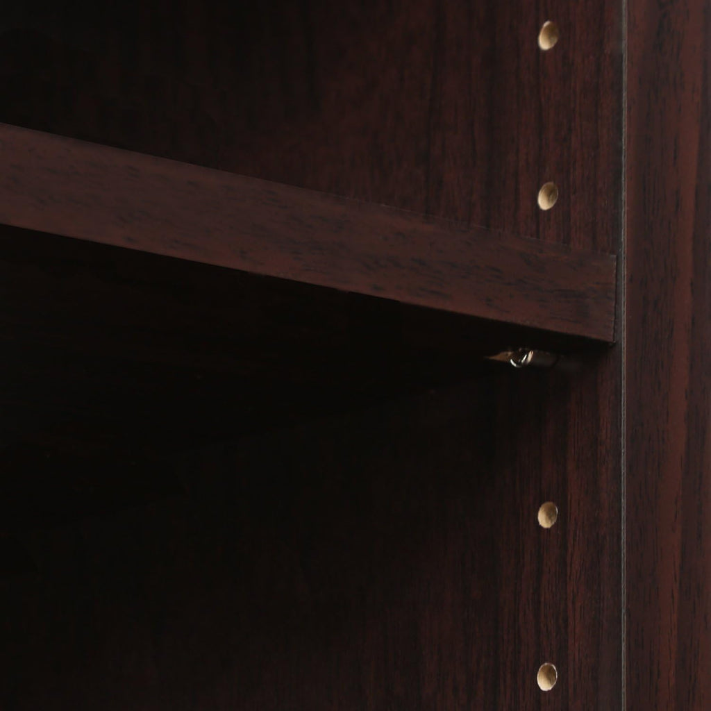 3-Tier TV Stand with Glass Doors and Casters, Espresso Y353