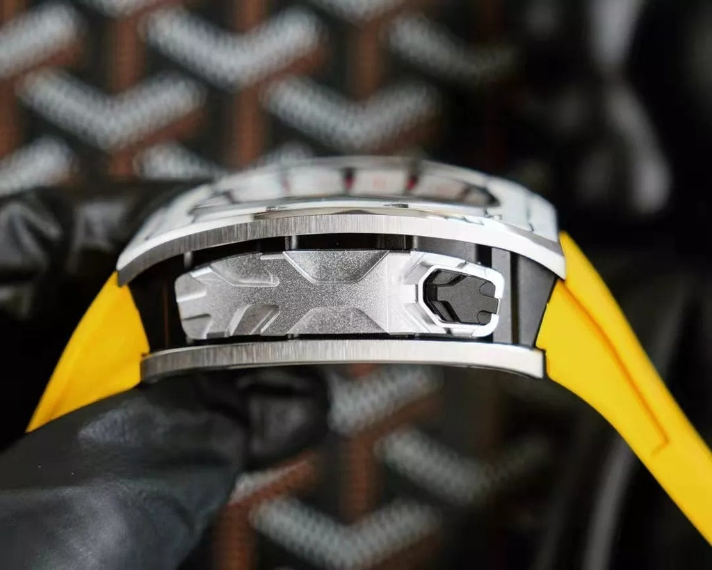 White Bezel Yellow Rubber Strap Tourbillon H56426