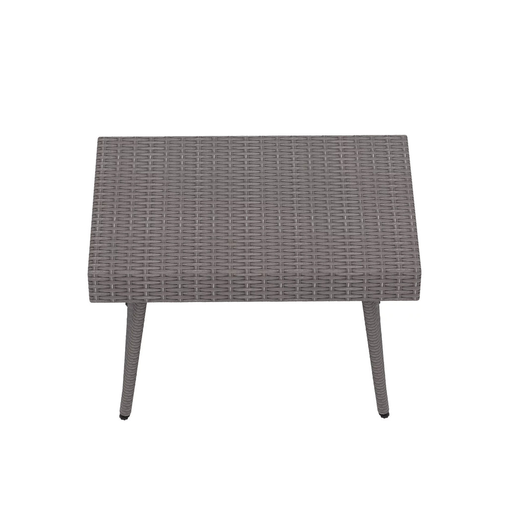 Gray All Weather PE Rattan Wicker Outdoor Folding Side Table Y609